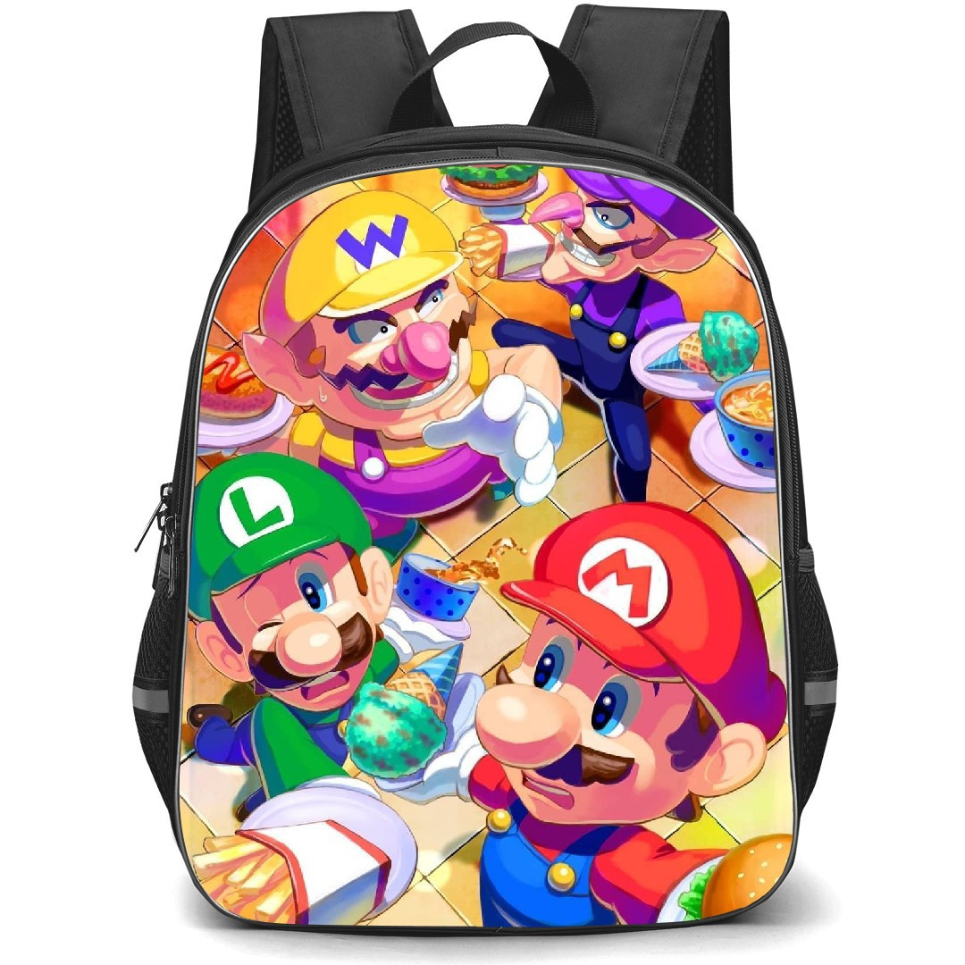 Super Mario Backpack StudentPack - Super Mario Characters Eating Ice Cream