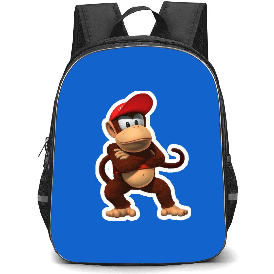 Super Mario Donkey Kong Backpack StudentPack - Diddy Kong Arm Cross Sticker Art Cartoon Art