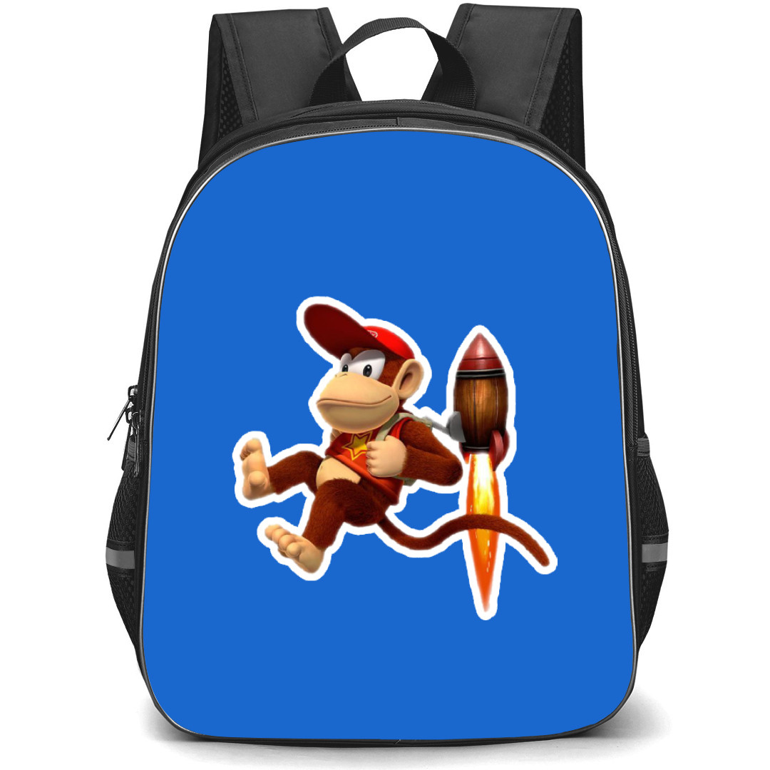 Super Mario Donkey Kong Backpack StudentPack - Diddy Kong Rocket Sticker Art Cartoon Art