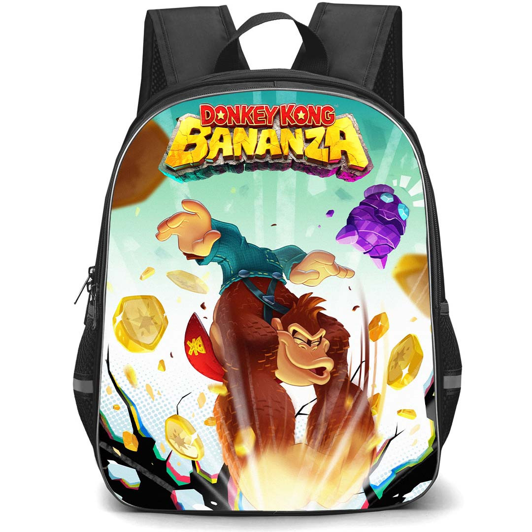 Super Mario Donkey Kong Bananza Backpack StudentPack - Donkey Kong Fan Art Cartoon Poster