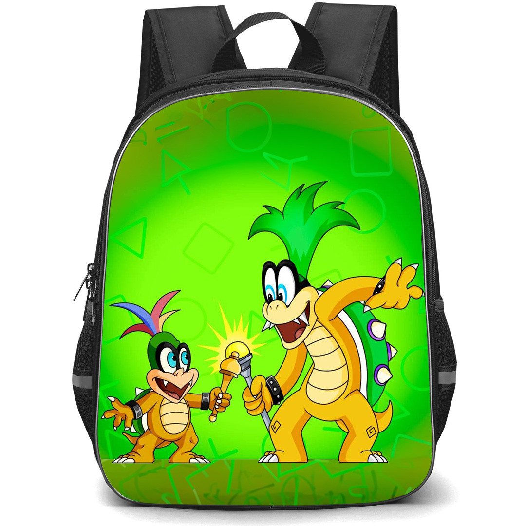 Super Mario Backpack StudentPack - Hop Iggy Smiling Green Background