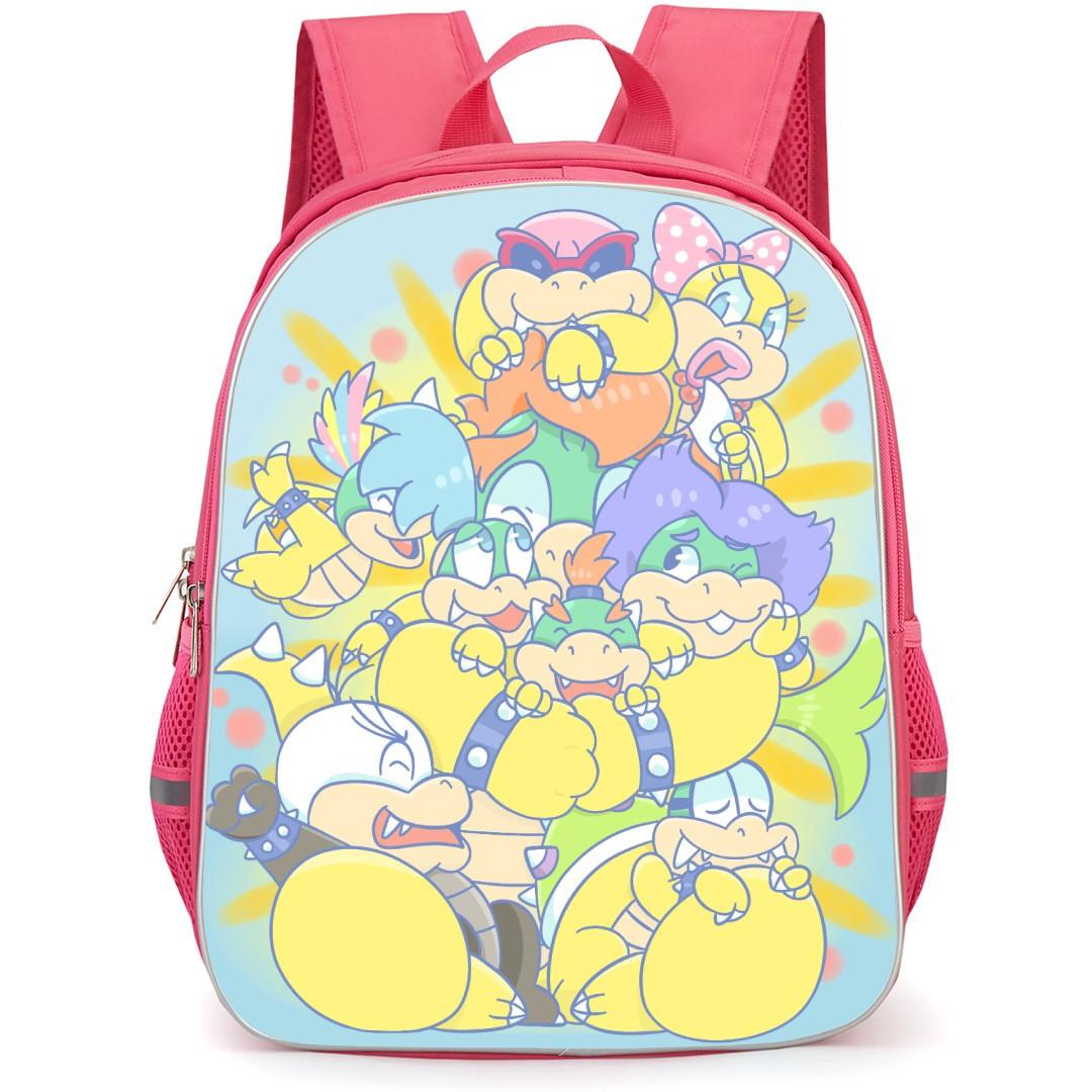 Super Mario Koopalings Backpack StudentPack - Koopalings Hugging Blue Background