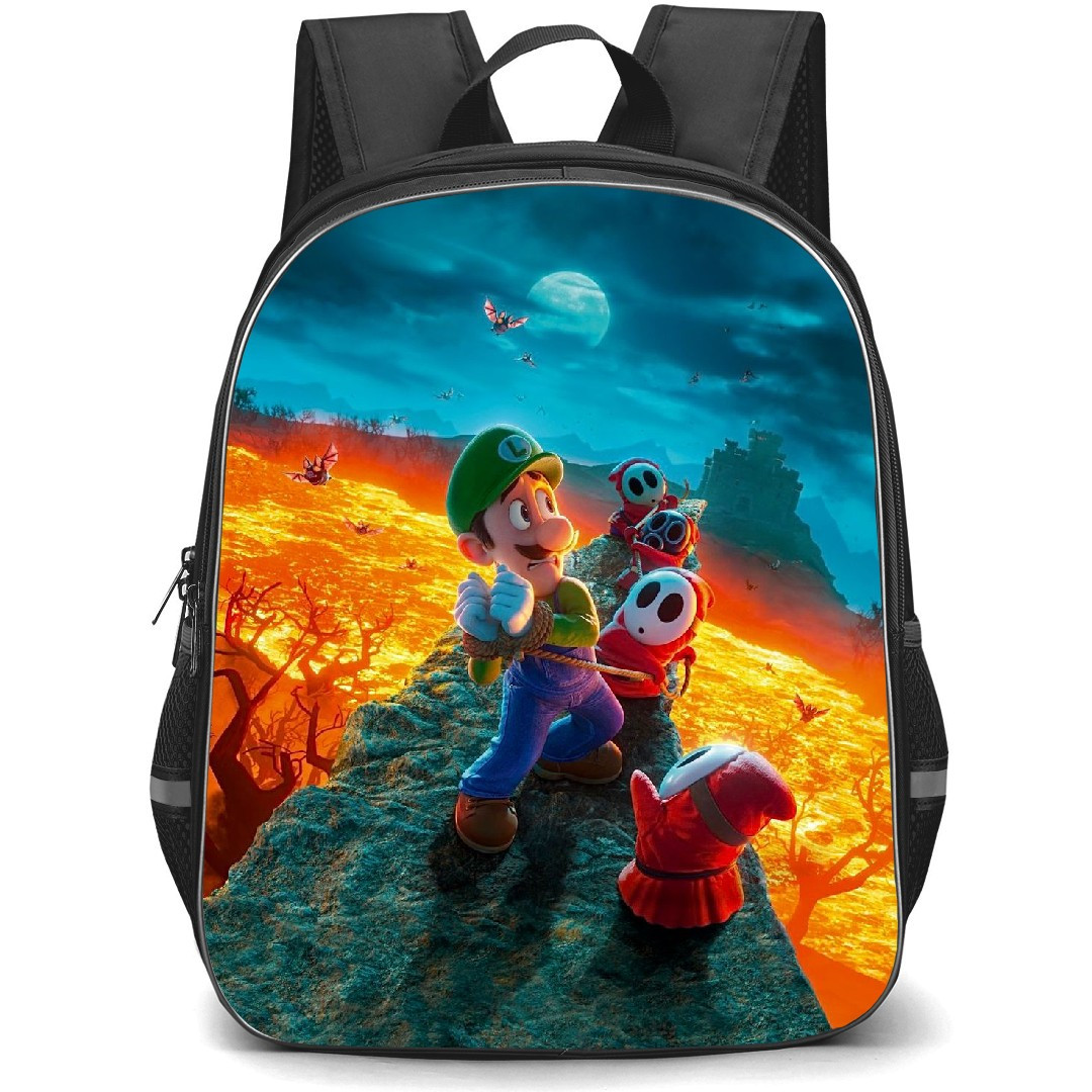 Super Mario Luigi Backpack StudentPack - Luigi Caught Lava Illustration