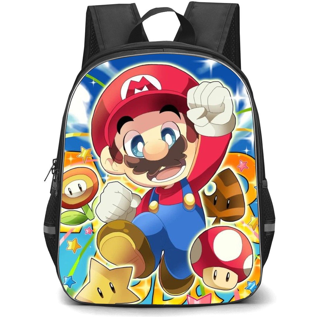 Super Mario Backpack StudentPack - Super Mario Cartoon Art Sky Background