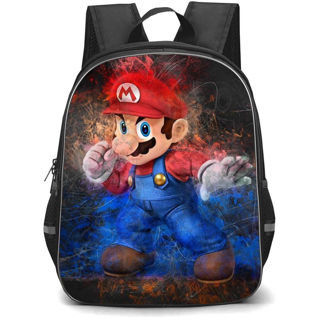 Super Mario Backpack StudentPack - Super Mario Street Art Illustration
