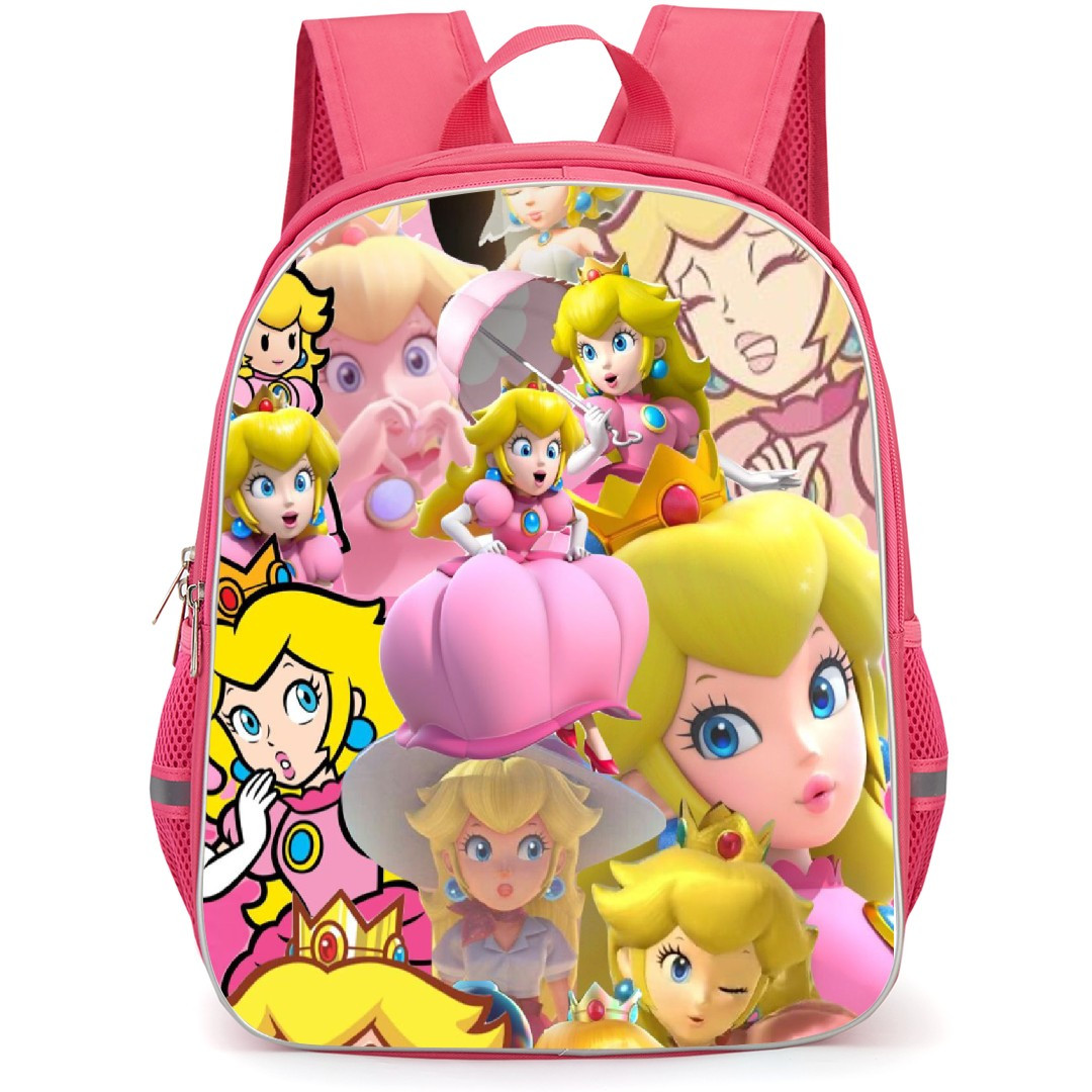 Super Mario Peach Backpack StudentPack - Peach Expressions Collage