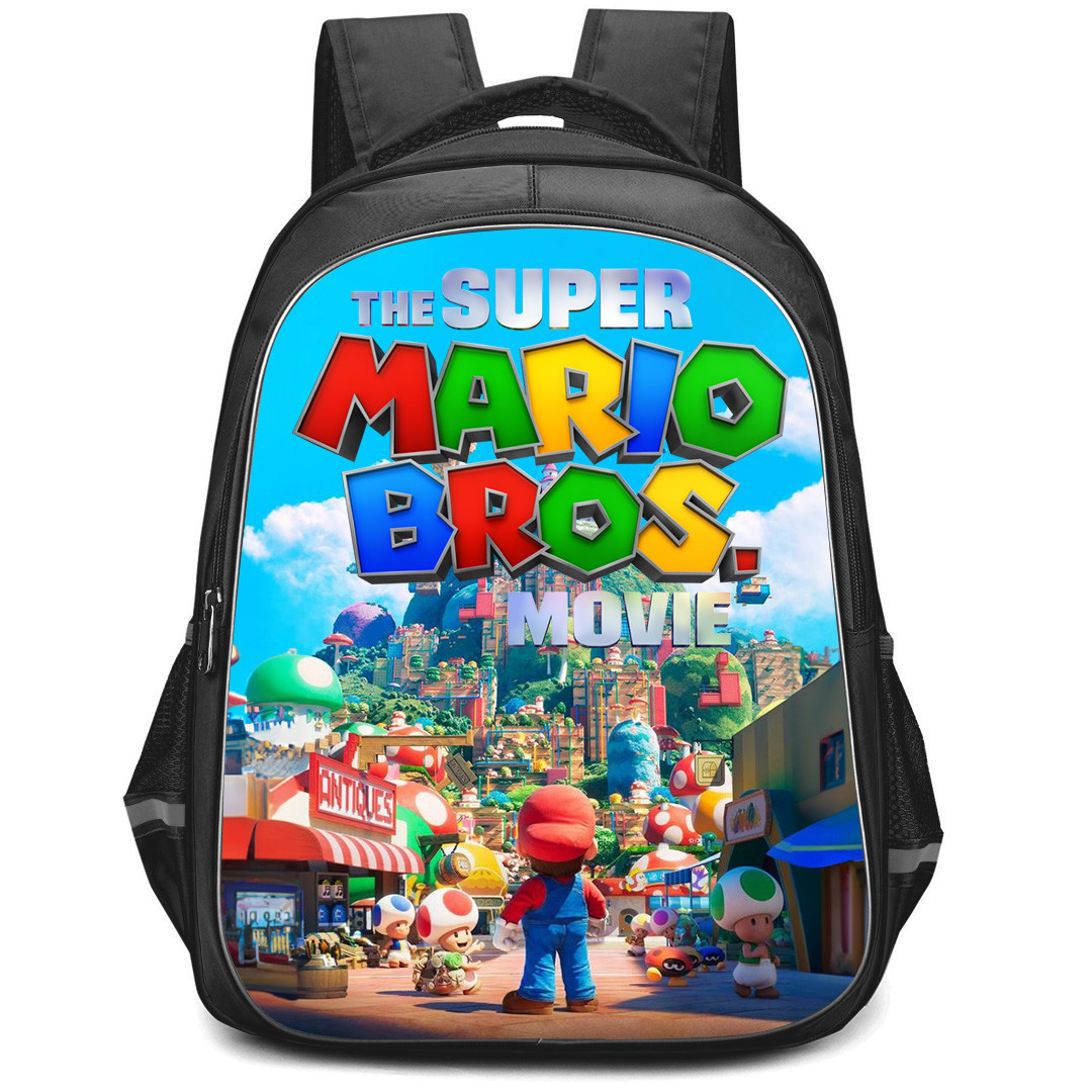 Super Mario Backpack StudentPack - Super Mario Bros Movie Poster With Logo