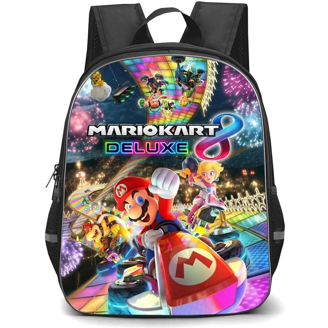 Mario Kart Backpack School Bag StudentPack - Mario Kart 8 Deluxe Game Cover Art