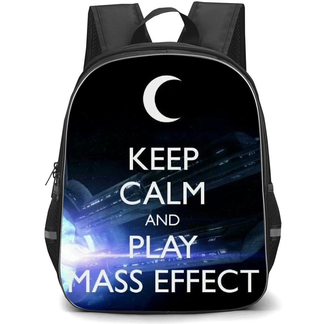 Mass Effect Backpack School Bag StudentPack - Mass Effect Keep Calm And Play Mass Effect Quote