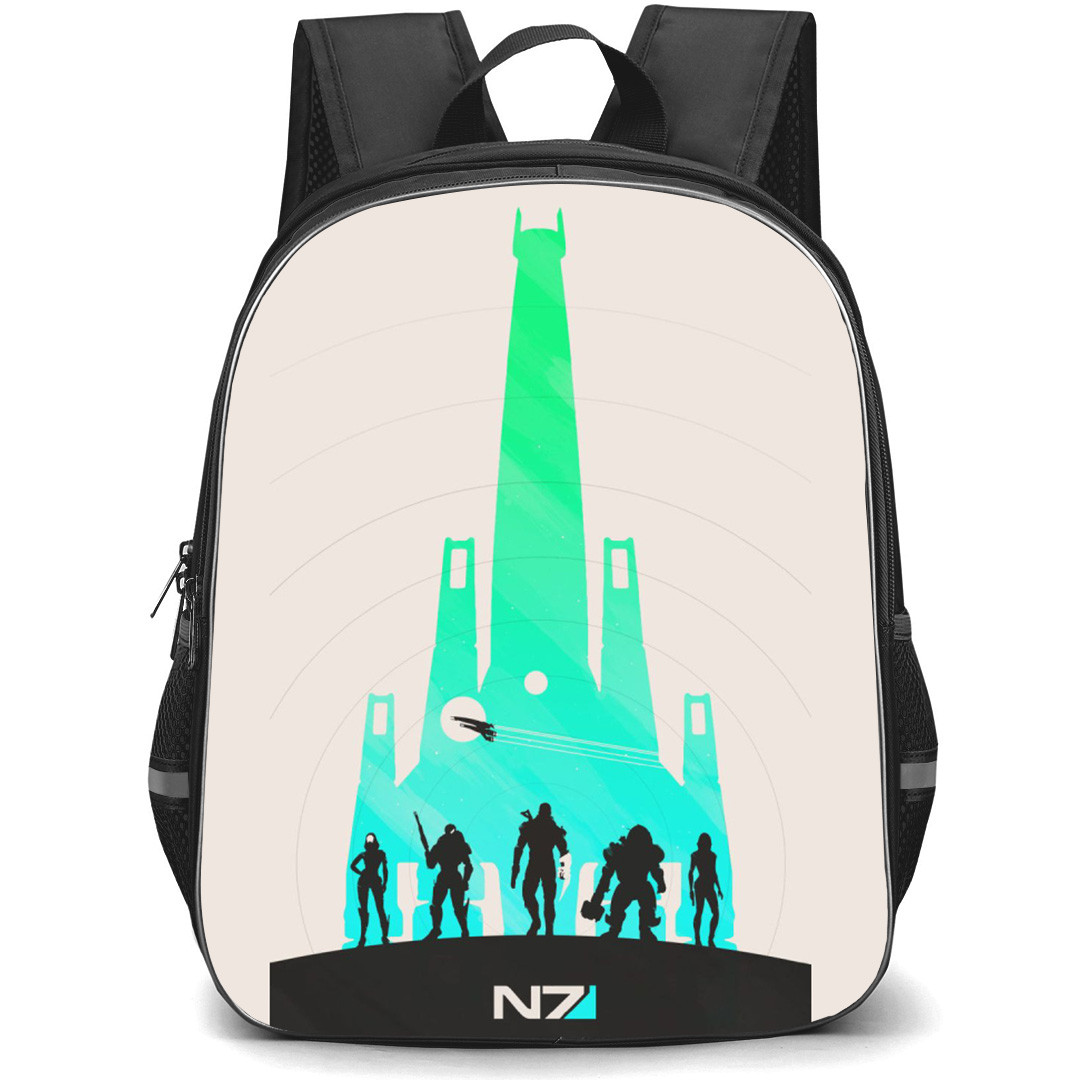 Mass Effect Backpack School Bag StudentPack - Mass Effect N7 Vector Silhouette Art Poster