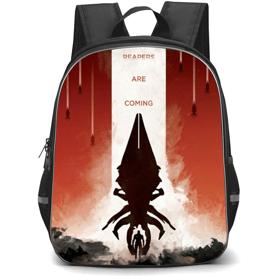 Mass Effect Backpack School Bag StudentPack - Mass Effect Reapers Are Coming Silhouette Art Poster