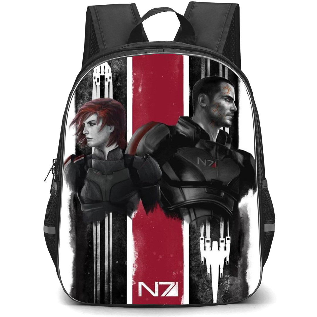 Mass Effect Commander Shepard Backpack School Bag StudentPack - Commander Shepard Two Version Portrait Poster