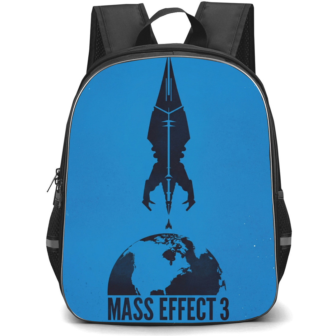 Mass Effect Backpack School Bag StudentPack - Mass Effect Silhouette Series Poster Blue Background