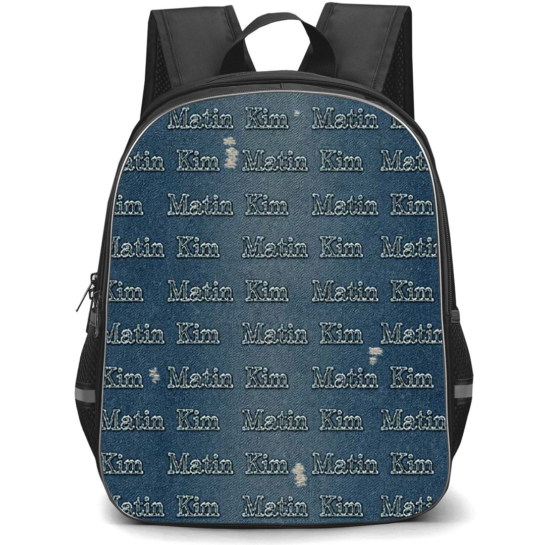 Matin Kim Backpack School Bag StudentPack - Matin Kim Vintage Denim Typography Pattern Poster