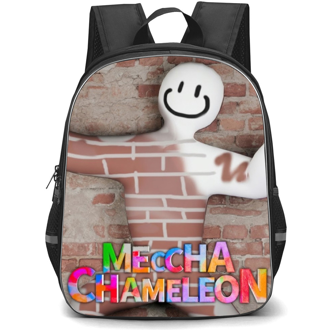 Meccha Chameleon Backpack School Bag StudentPack - Meccha Chameleon Brick Wall Illusion Poster