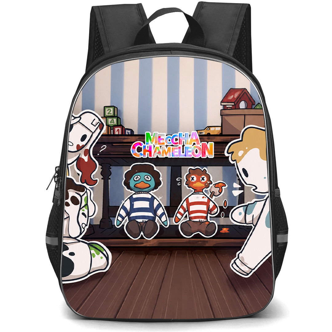 Meccha Chameleon Backpack School Bag StudentPack - Meccha Chameleon Fanart Kawaii Stuffed Doll Collection Cozy Room Poster