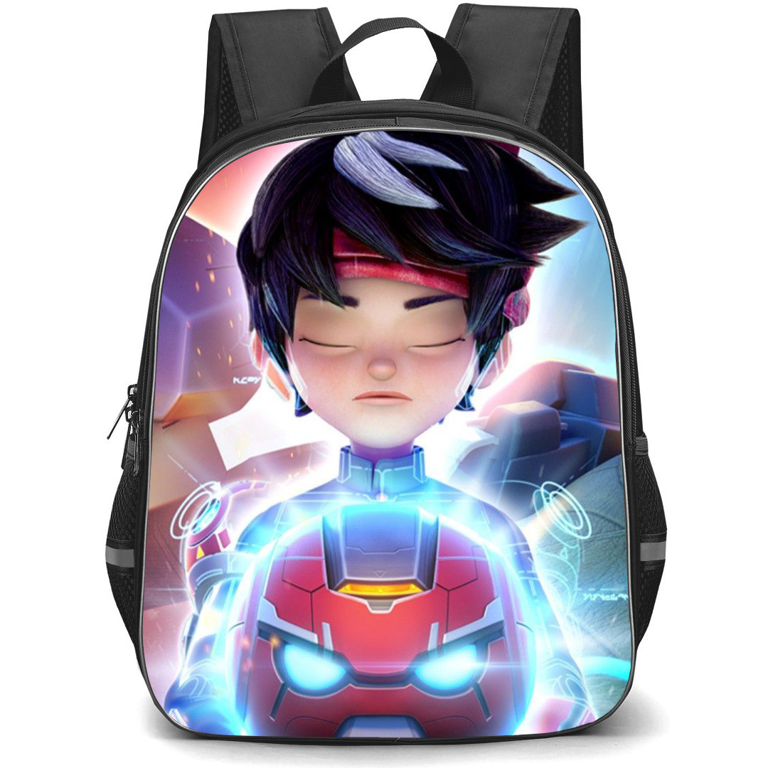 Mechamato Amato Backpack School Bag StudentPack - Amato Armor Glowing Portrait