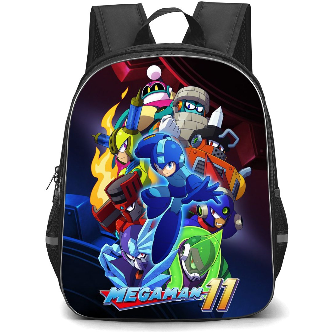 Mega Man Backpack StudentPack - Mega Man 11 Characters Anime Poster
