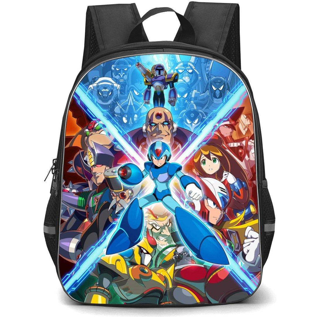 Mega Man Backpack StudentPack - Mega Man Characters And Villains X Background Anime