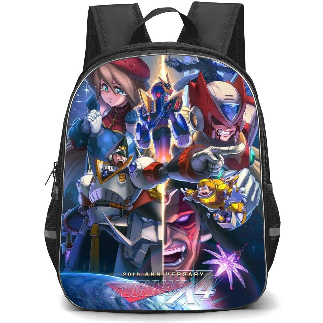 Mega Man Backpack StudentPack - Mega Man Characters Rockman X4 Anime Poster