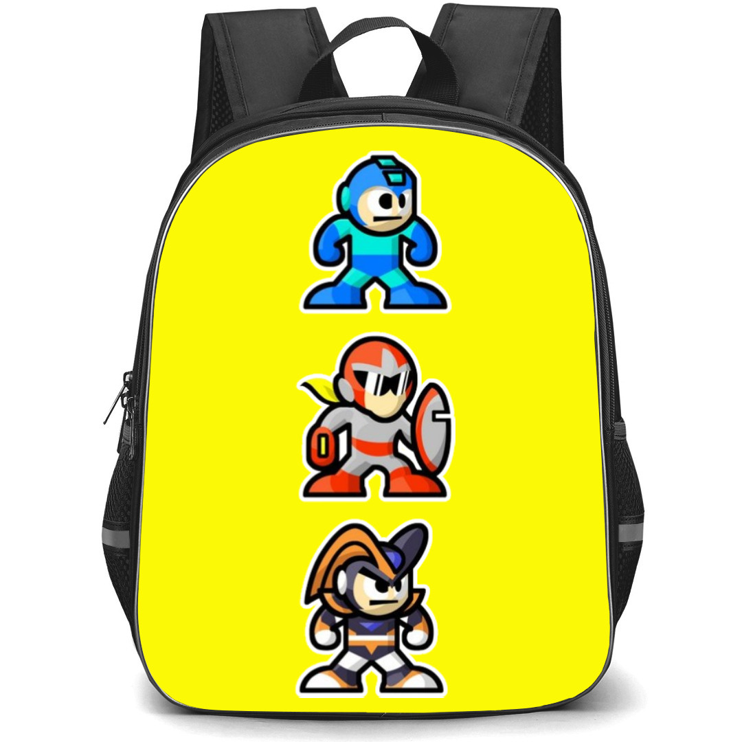 Mega Man Backpack StudentPack - Mega Man Characters Standing Pose Chibi Art