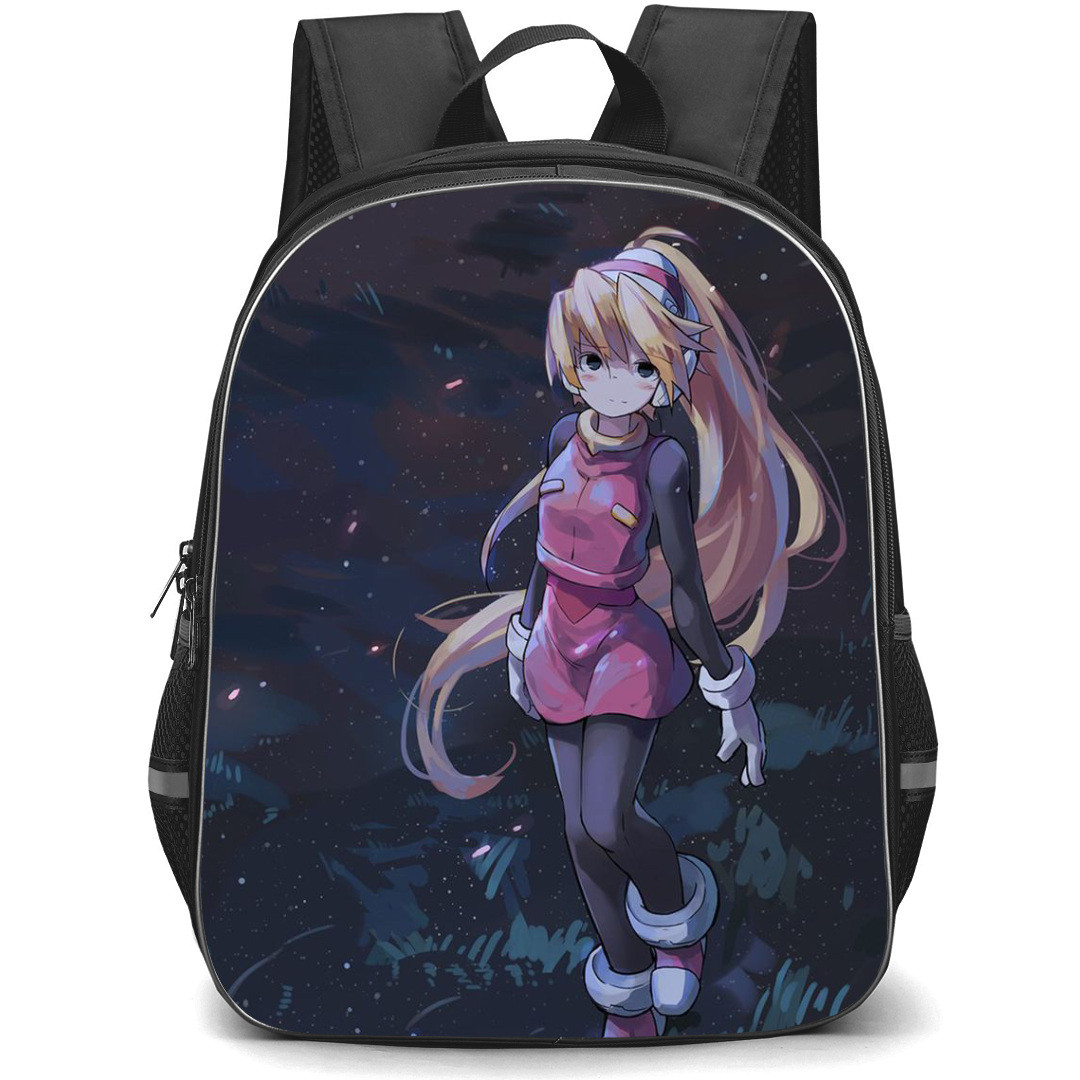 Mega Man Ciel Backpack StudentPack - Ciel Pose Dim Background Anime Art