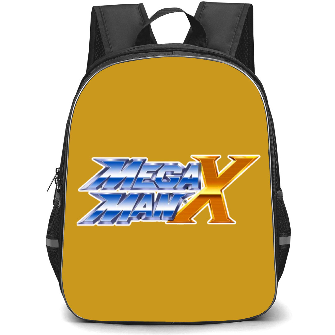 Mega Man Backpack StudentPack - Mega Man X Blue White Gold Logo