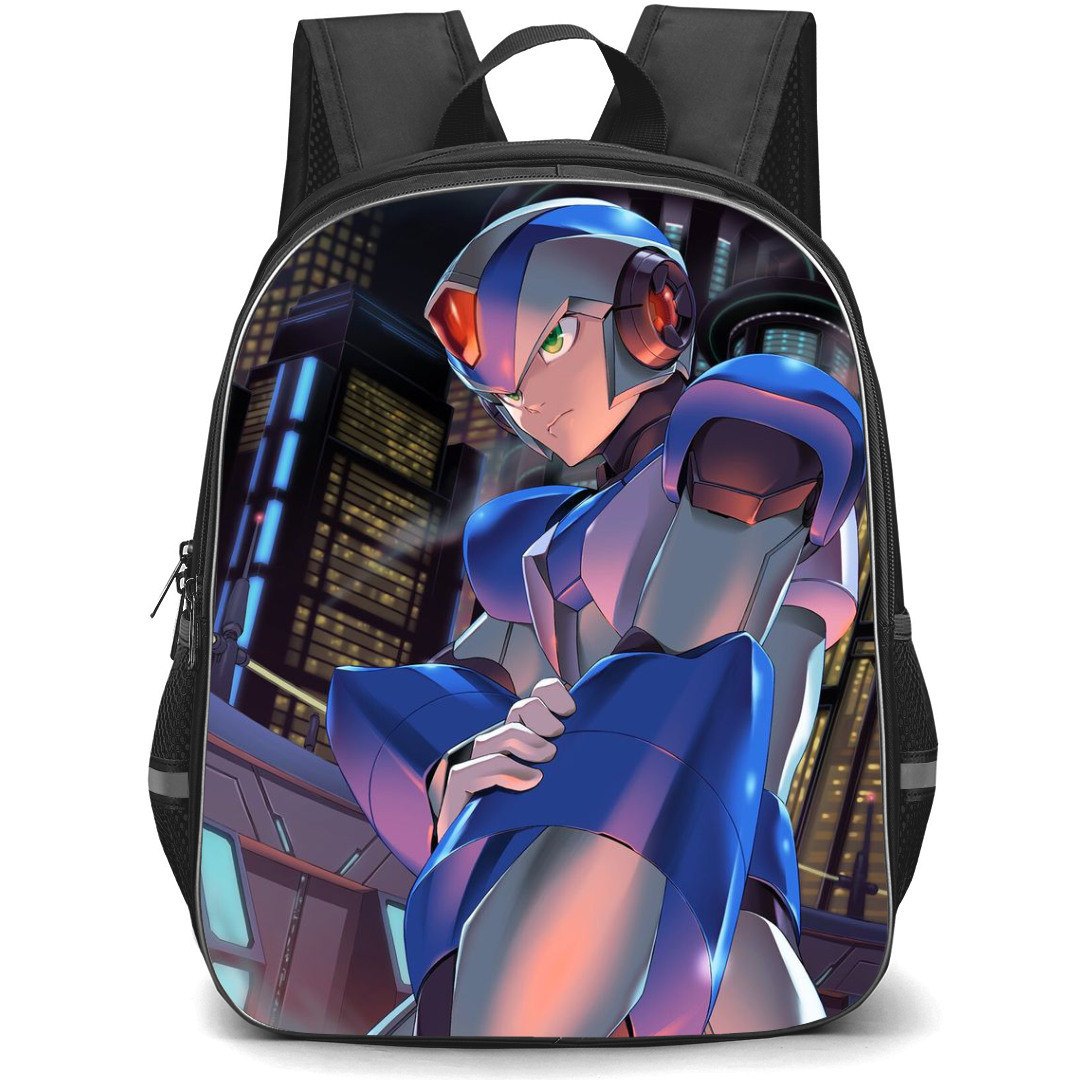 Mega Man Backpack StudentPack - Mega Man X Holding Arm Portrait Anime