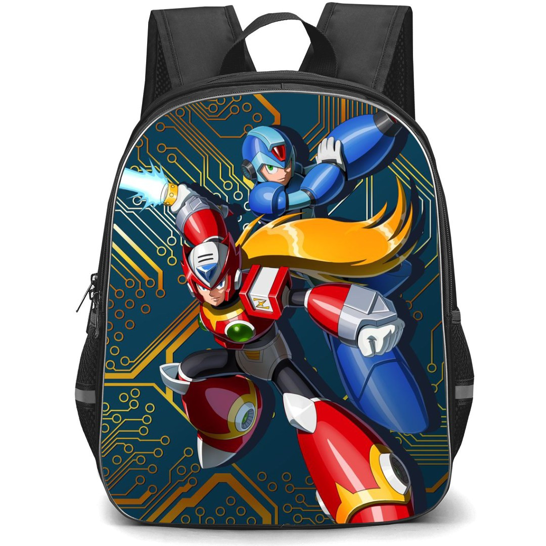Mega Man Backpack StudentPack - Mega Man X Zero Ready To Attack Anime Portrait