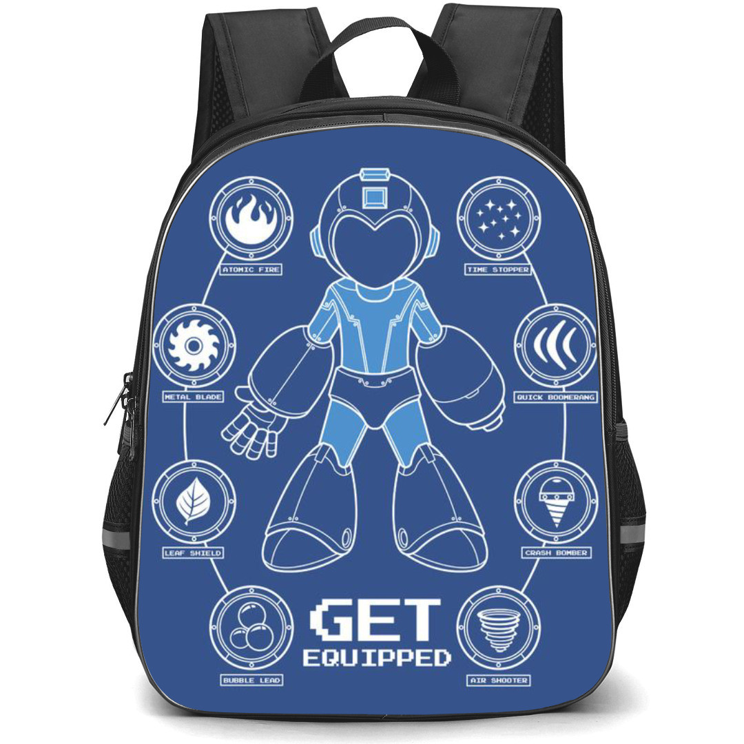 Mega Man Backpack StudentPack - Mega Man Powers Icons Line Art