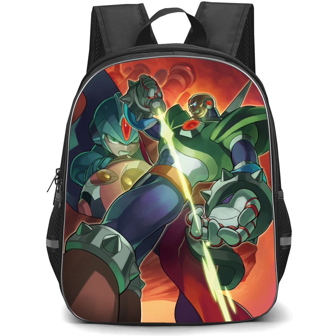 Mega Man Sigma Backpack StudentPack - Sigma Fire From Weapon Side View Anime Art
