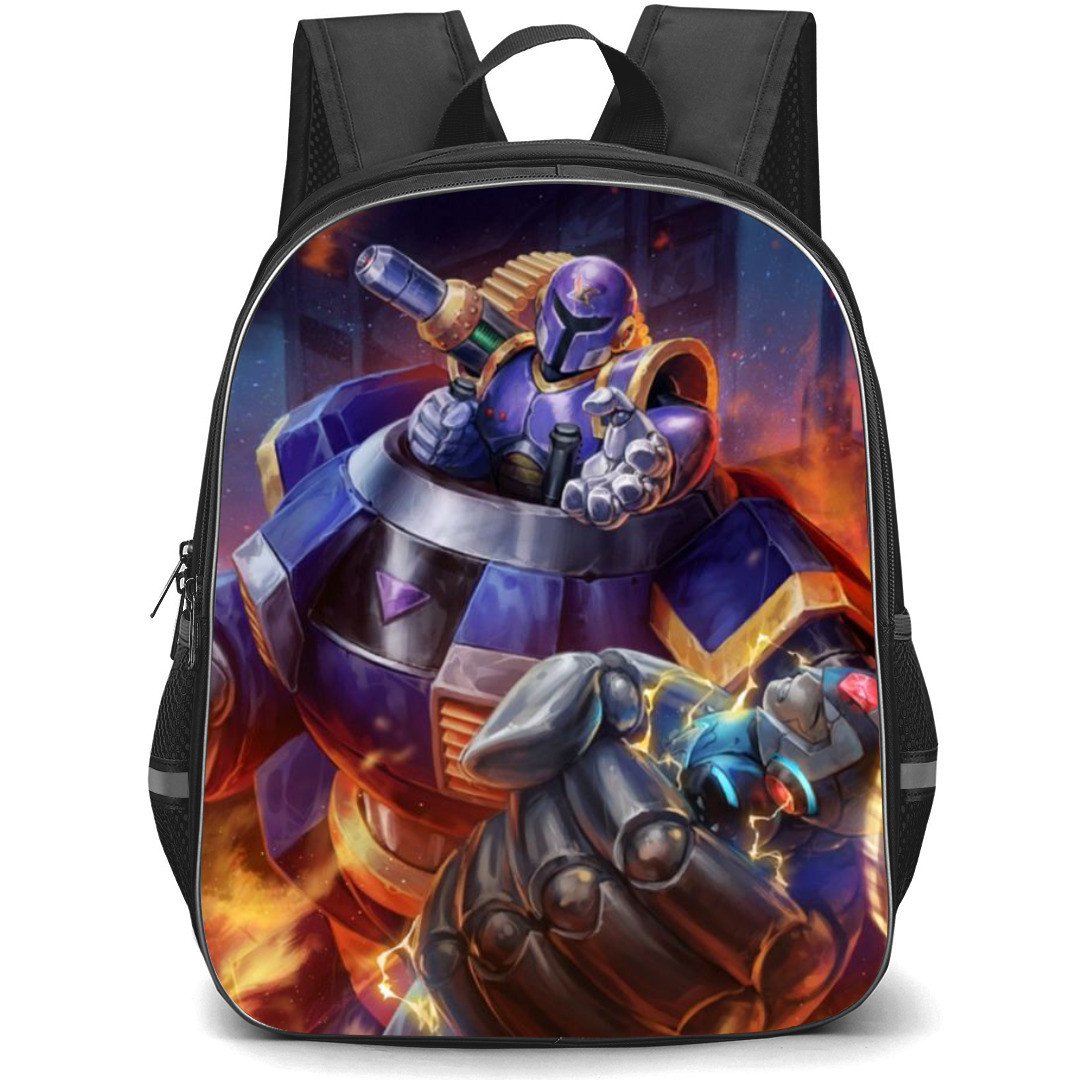 Mega Man Vile Mk Backpack StudentPack - Vile Mk Holding Mega Man Fight Scene Anime
