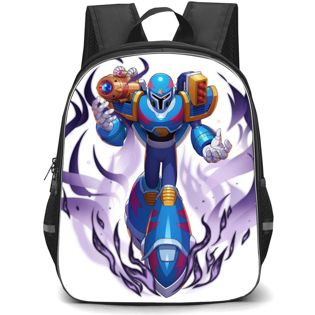 Mega Man Vile Mk Backpack StudentPack - Vile Mk Standing Pose Violet Fire Background