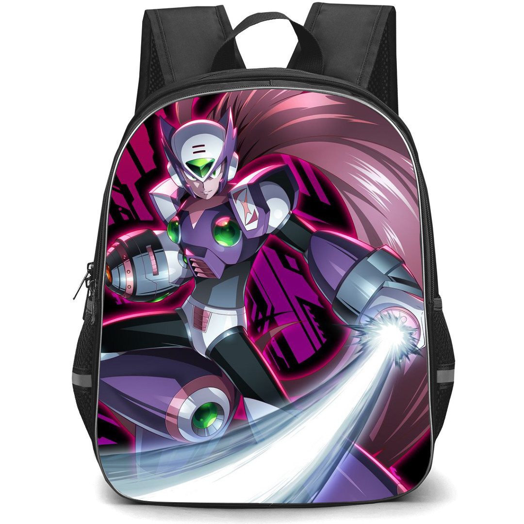 Mega Man Zero Backpack StudentPack - Zero Holding Weapon Ready To Fight Pink Illustration