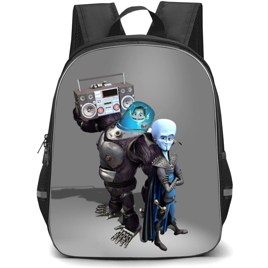 Megamind Backpack StudentPack - Megamind Holding Boombox Illustration