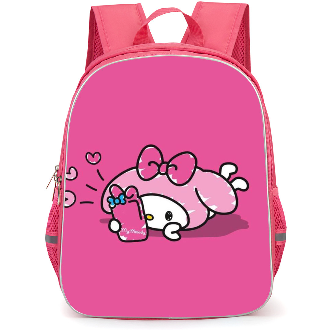 Sanrio Melody Backpack StudentPack - Melody Cellphone Pink Background