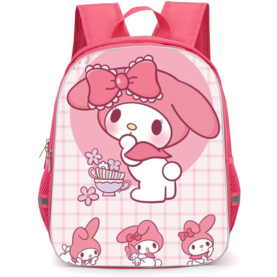 Sanrio Melody Backpack StudentPack - Melody Collage Checkered Background