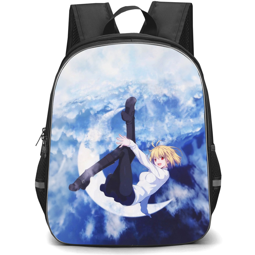Melty Blood Arcueid Brunestud Backpack School Bag StudentPack - Arcueid Brunestud Sitting Moon Smiling Portrait
