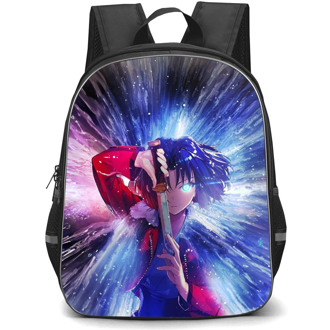 Melty Blood Ryougi Shiki Backpack School Bag StudentPack - Ryougi Shiki Holding Knife Power Fierce Portrait