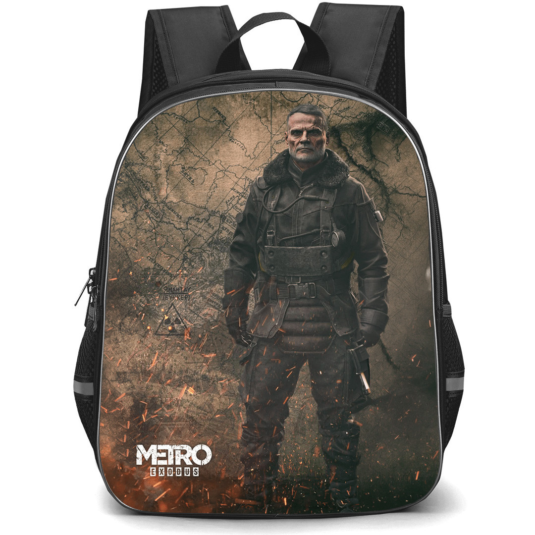 Metro Exodus Colonel Miller Backpack School Bag StudentPack - Metro Exodus Colonel Miller with Map Background Poster