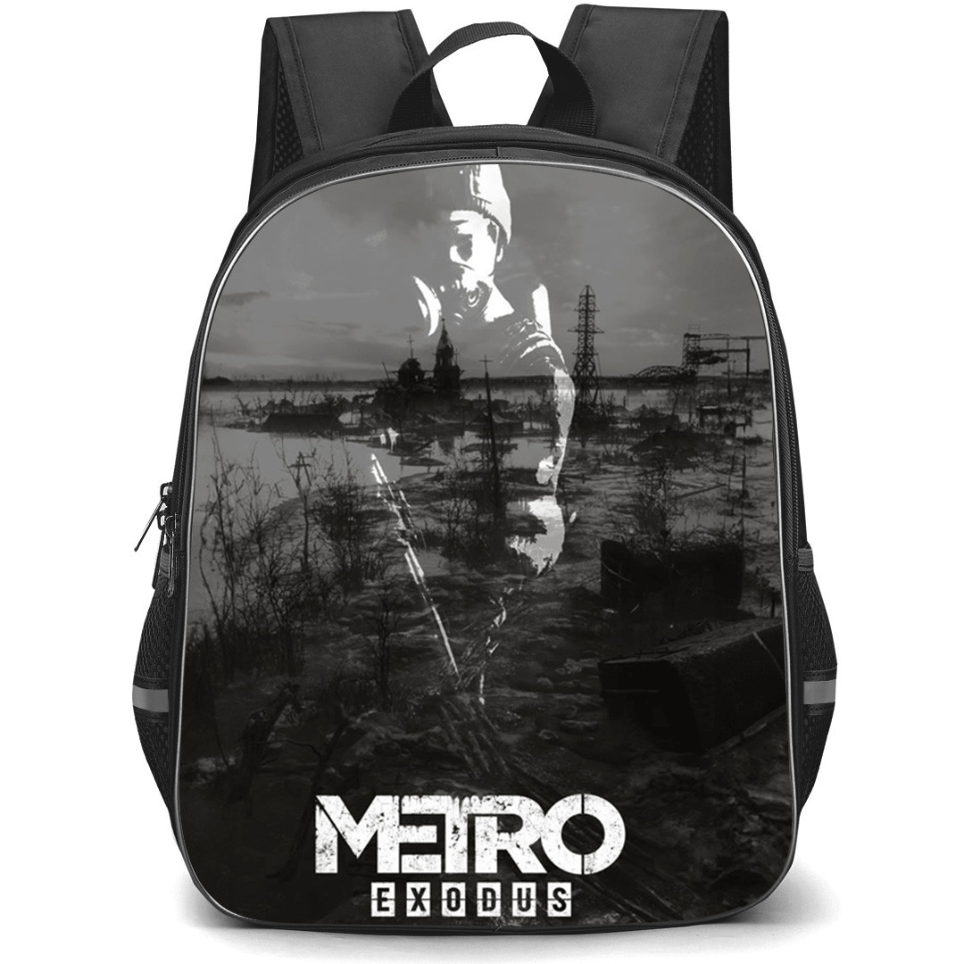 Metro Exodus Anna Backpack School Bag StudentPack - Metro Exodus Anna Silhouette Black & White Poster