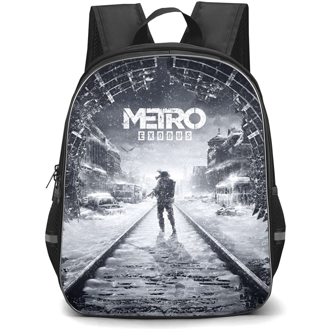 Metro Exodus Backpack School Bag StudentPack - Metro Exodus Soldier Standing In Tunnel Poster