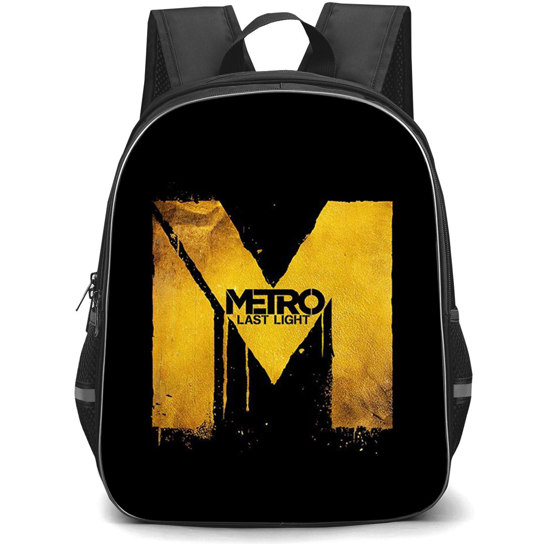 Metro Last Light Backpack School Bag StudentPack - Metro Last Light Yellow Logo On Black Background