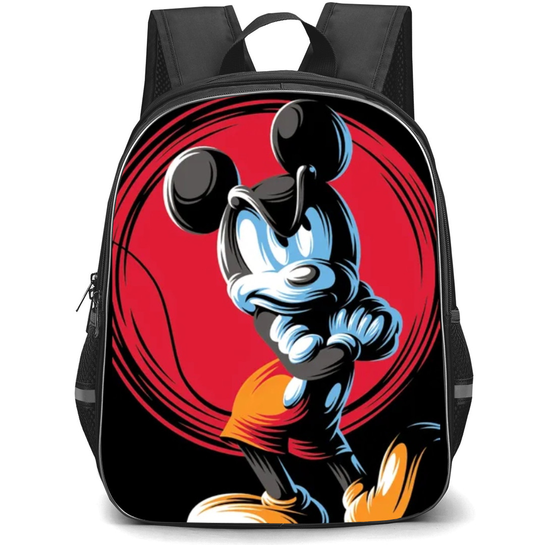 Mickey And Minnie Mickey School Backpack StudentPack - Mickey Character Art Red Black
