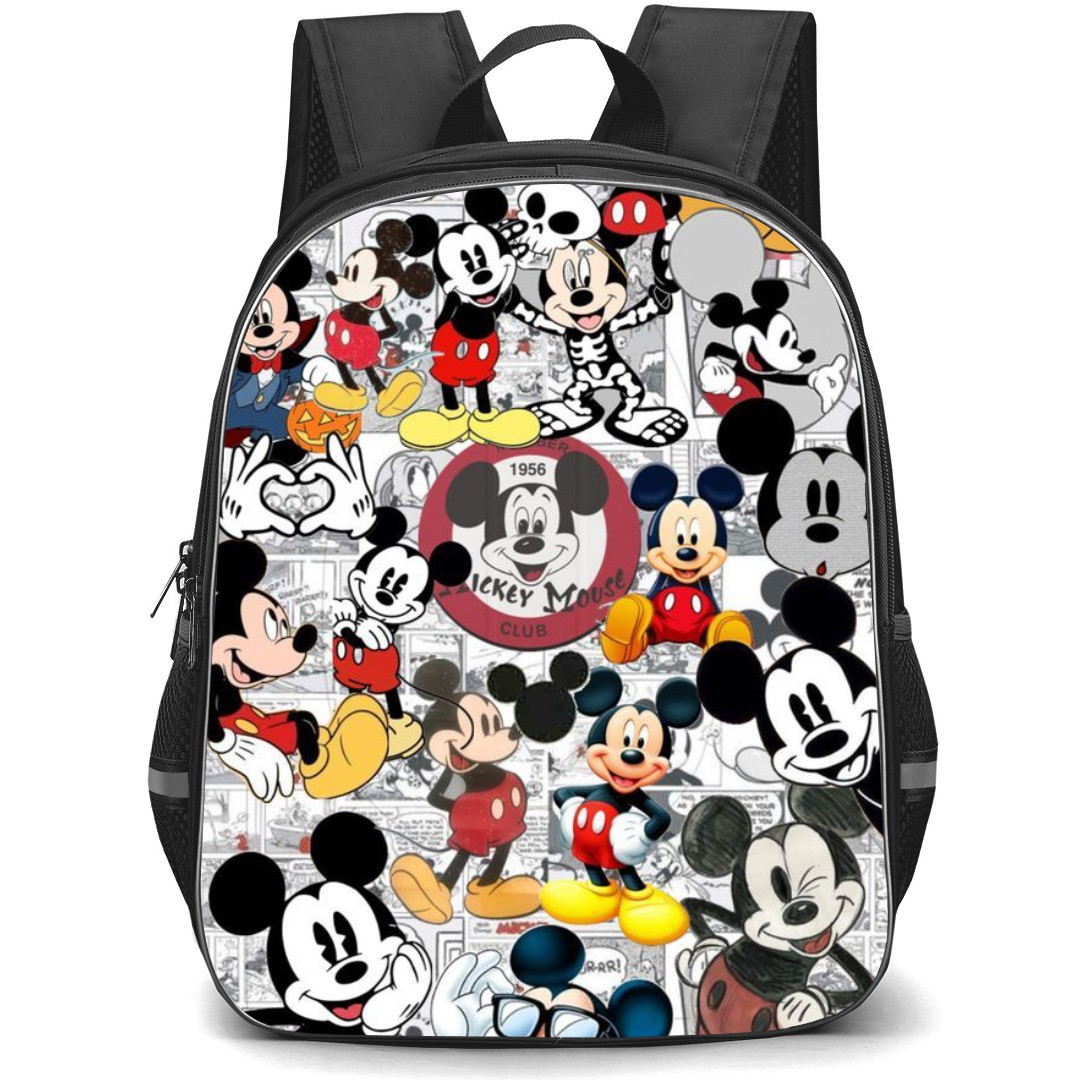 Mickey And Minnie Mickey School Backpack StudentPack - Mickey Collage Comic Background