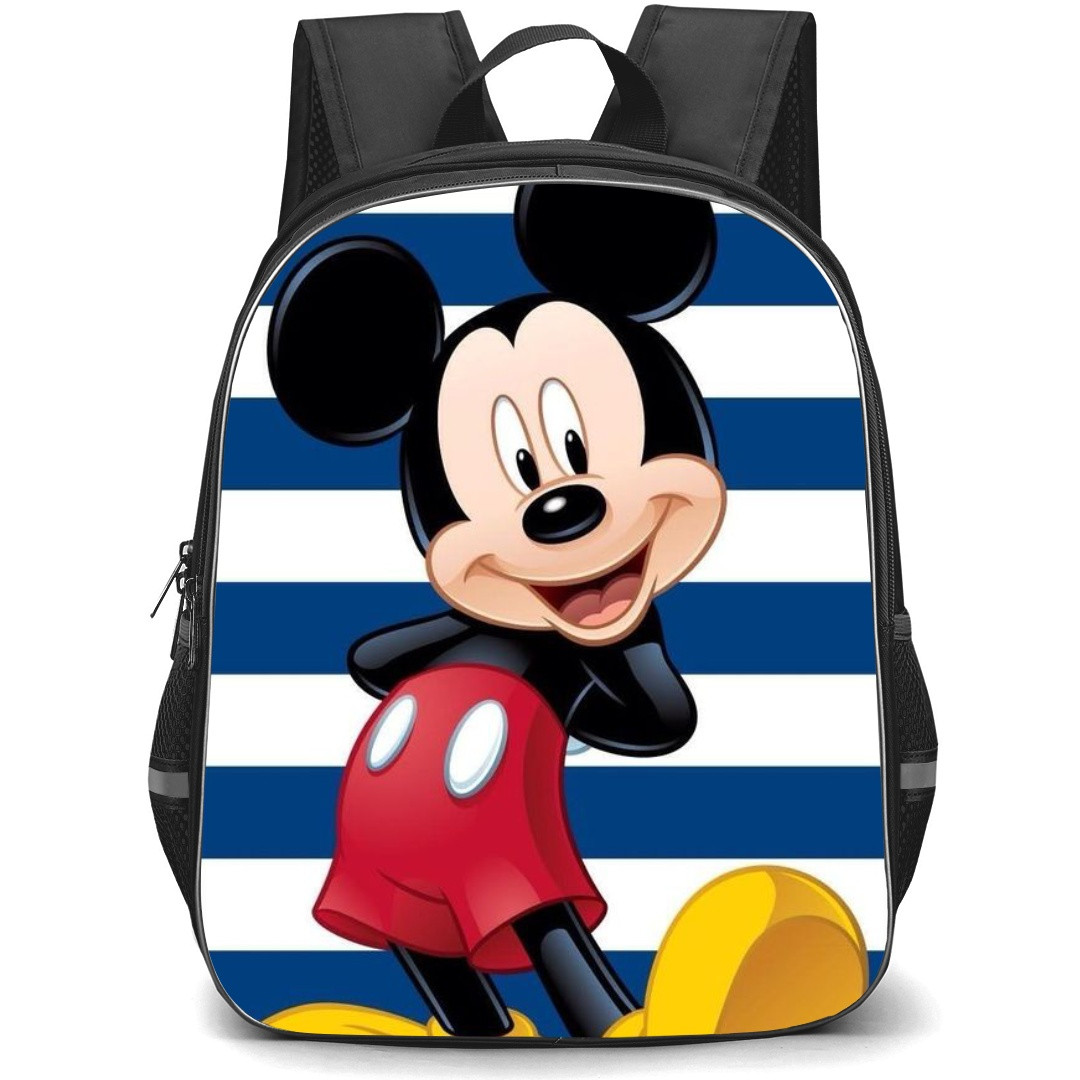 Mickey And Minnie Mickey School Backpack StudentPack - Mickey Mouse Stripes Background