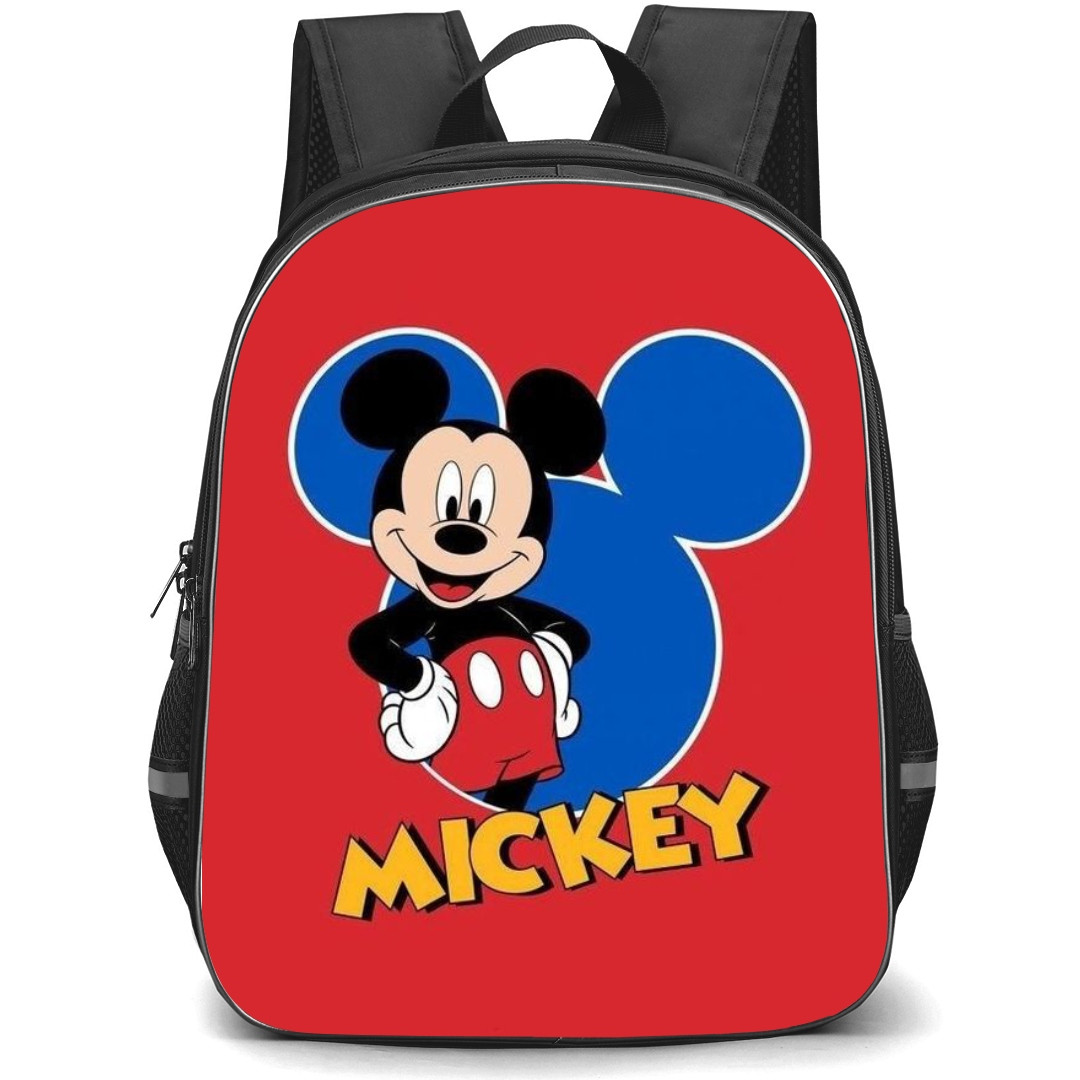 Mickey And Minnie Mickey School Backpack StudentPack - Mickey Portrait Red Background