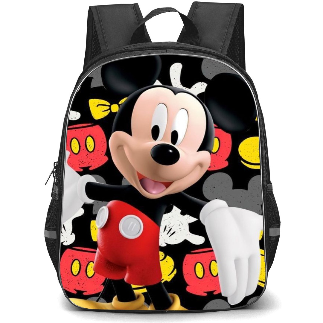 Mickey And Minnie Mickey School Backpack StudentPack - Mickey Posing Pattern Art Background