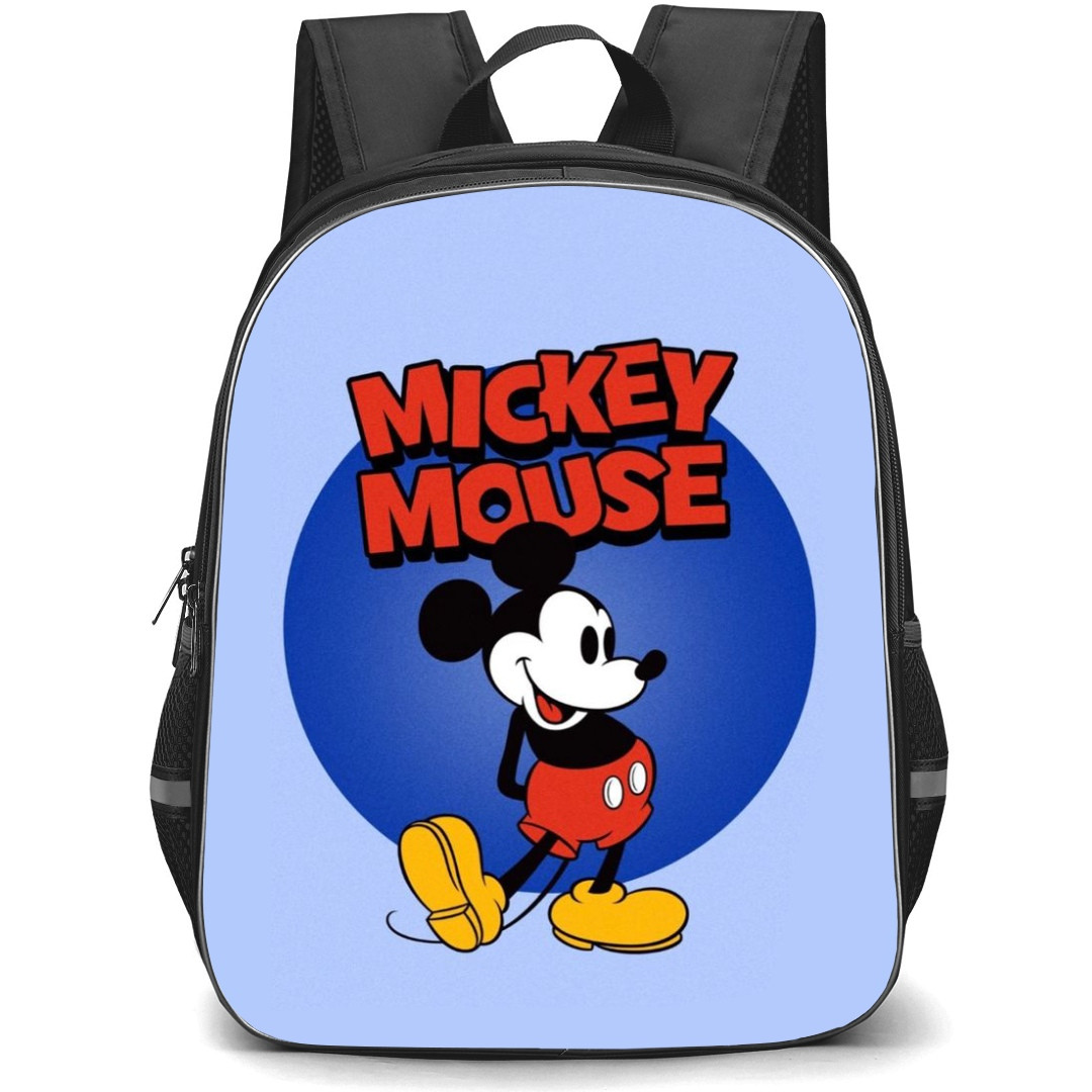 Mickey And Minnie Mickey School Backpack StudentPack - Mickey Side Portrait Blue Background