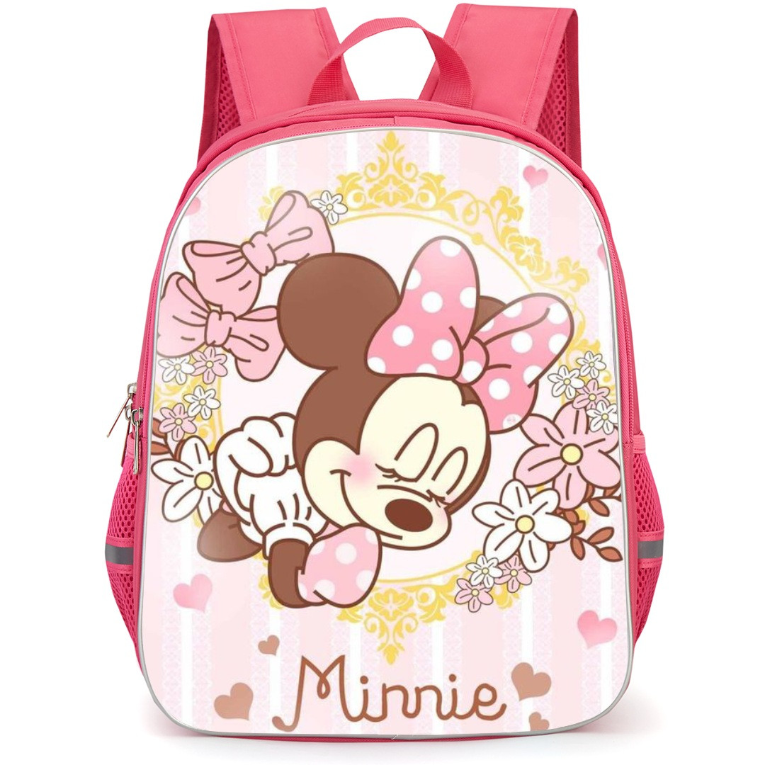 Mickey And Minnie Minnie School Backpack StudentPack - Minnie Avatar Pink Pattern Art Background